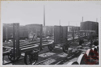 Wagon à coke. Longerons et traverses pliés. Caisse détruite.