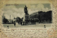 Gruss aus Metz : Esplanade mit Springbrunnen u. Denkmal des Marschall Ney