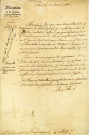 Lettre du Duc de Feltre approuvant le procès-verbal faisant état de l'affermage par adjudication à l'enchère pour 3, 6, 9 ans à dater du 1er janvier 1816 de divers terrains militaires de Thionville à remettre en nature d'herbage moyennant le prix de 3300 francs.