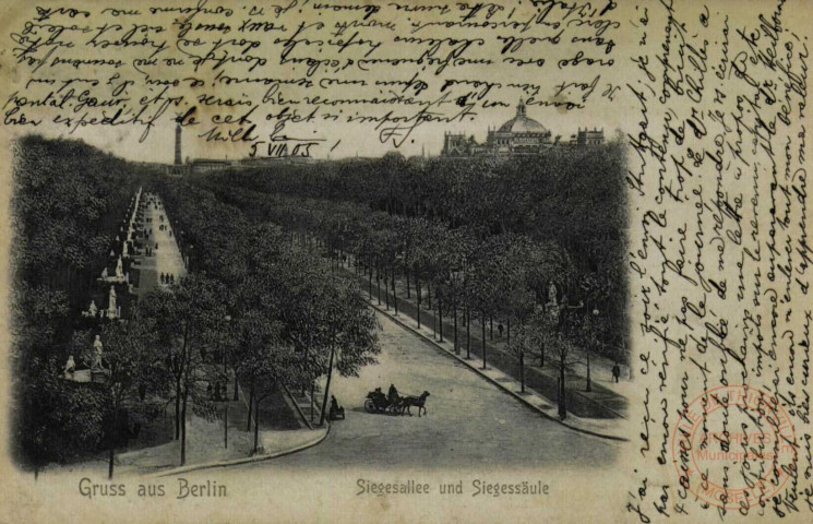 Gruss aus Berlin . Siegesallee und Siegessäule