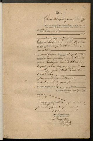 État civil : registre de décès (1877)