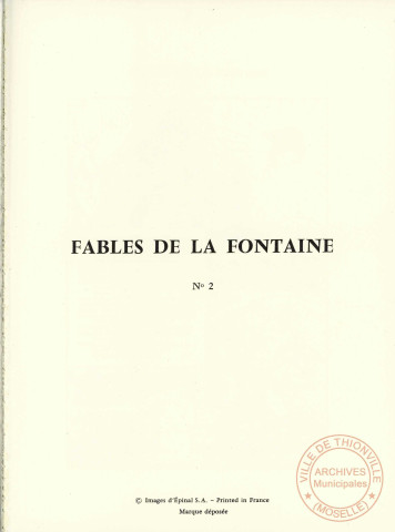 Fables de La Fontaine n°2.- Images d'Epinal