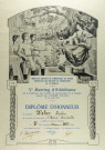 Diplôme d'honneur décerné au gymnaste WEBER Nic. à Amnéville lors du Ve meeting d'athlétisme de la Fédération des Sociétés de Gymnastique de la Moselle organisée par 'L'Avenir' Amnéville le 16 août 1925.