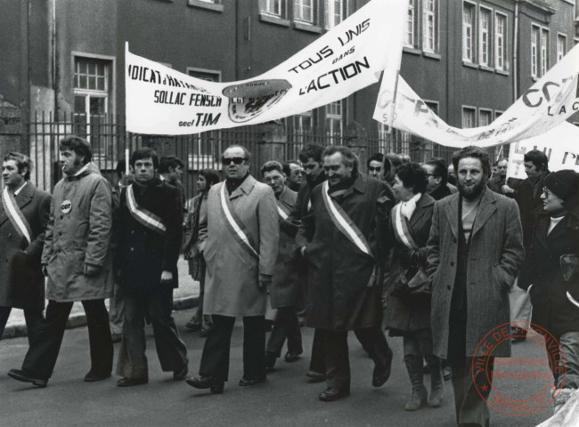 [Usinor, sidérurgie, manifestation à Thionville]