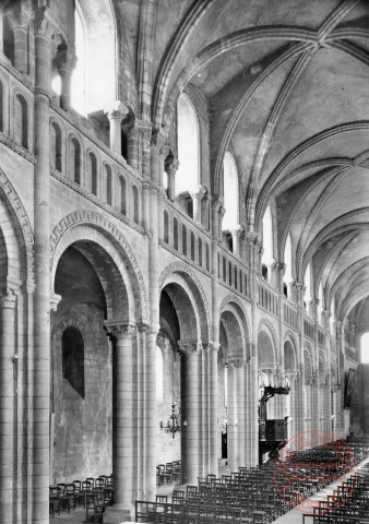 Caen - Abbaye aux Dames - Eglise de la Trinité (XIè au XIIè s.) - Elévation de la Nef