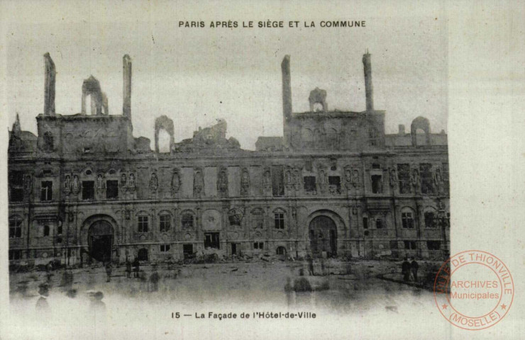 Paris aprés le siège et la commune - La Façade de l'Hôtel-de-Ville