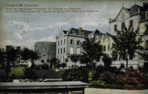 Diedenhofen - Blick von der Crauser-Promenade auf Flohturm und Pensionat /Thionville - Coup d'oeil de la Promenade Crauser sur la Tour aux puces et le Pensionnat