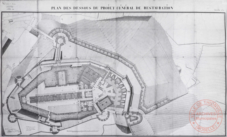 Sierck. Plan du projet général de restauration du château des Ducs de Lorraine.