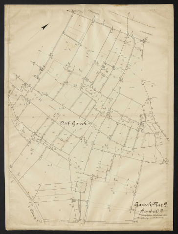 Garsch, Flur 2 handriss 2 Ungefähr Massstab 1:250. Angefertigt im Jahre 1906.