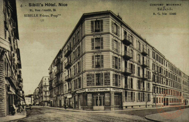 NICE - SIBILL'S HÔTEL. 25 Rue Assalit , SIBILLE Frères, Prop.