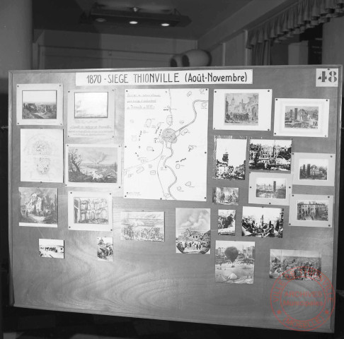 Exposition sur les fortifications à Thionville en 1970 par Georges Martig - Panneau sur le siège de Thionville en 1870