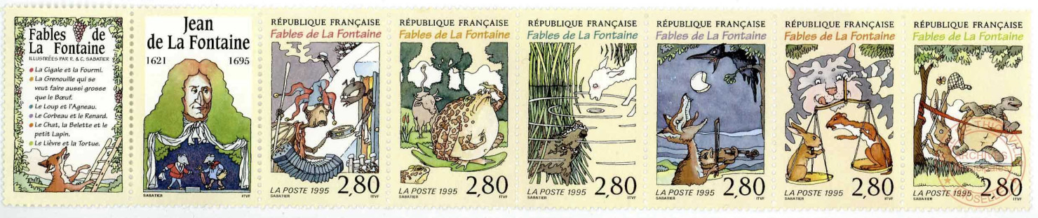 Jean de La Fontaine - six fables en timbres