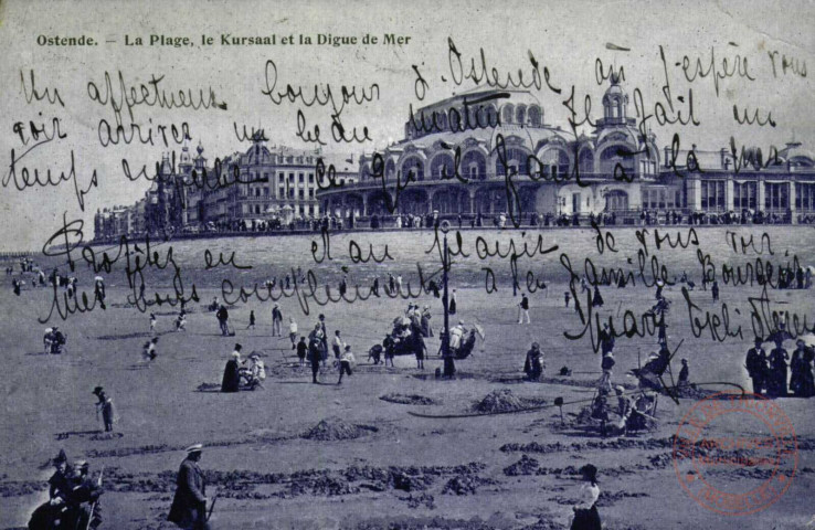 Ostende.-La Plage,Le Kursaal et la Digue de Mer.