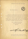 Documents concernant l'attribution d'une rue à von Hindenburg et remerciements de l'intéressé (1915).
