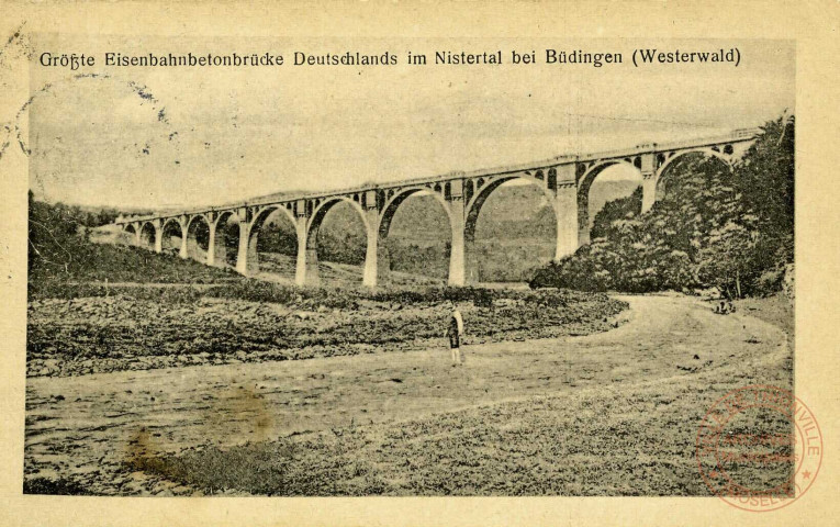 Grüsste Eisenbahntonbrücke Deutschlands im Nistertal bei Büdingen (Westerwald).