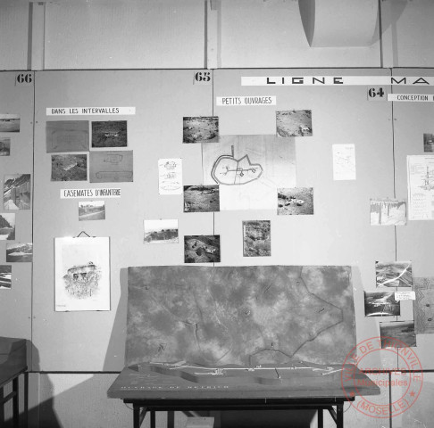 Exposition sur les fortifications à Thionville en 1970 par Georges Martig - Panneau : Ligne Maginot