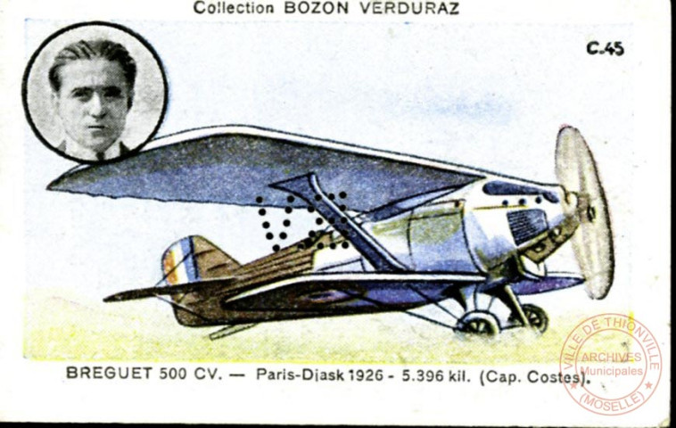 Breguet 500 CV. - Parris-Djask 1926 - 5.396 kil. (Cap. Costes).