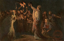 L'Histoire Sainte en Images. (Image 11). Judith montre au peuple la tête d'Holopherne.