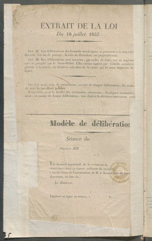 Registre de délibérations (1838-1858)