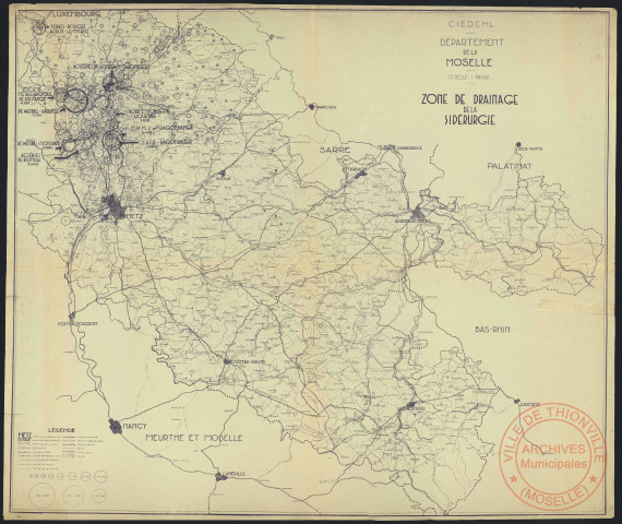 DEPARTEMENT DE LA MOSELLE. ZONE DE DRAINAGE DE LA SIDERURGIE