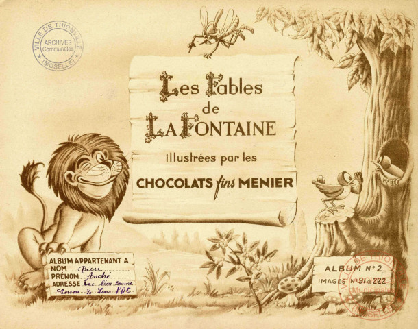 les fables de La Fontaine - collection des images du Chocolat-Menier