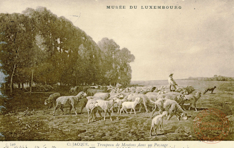 Musée du Luxembourg. C.Jacque.-Troupeau de Moutons dans un paysage.