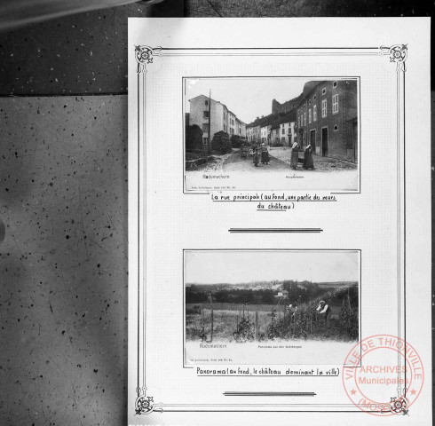 Exposition sur les fortifications à Thionville en 1970 par Georges Martig - Rodemack, rue principale et panorama
