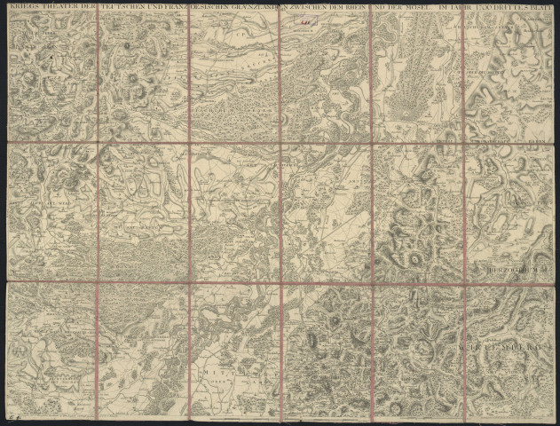 KRIEGS THEATER DER TEUTSCHEN UND FRANZOESISCHEN GRAEZLANDEN ZWISCHEN DEM RHEIN UND DER MOSEL. IM JAHR 1796. DRITTES BLATT