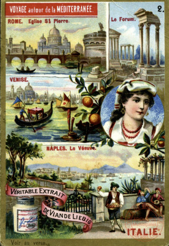 Voyage autour de la Méditérranée - Rome, église St-Pierre - Le Forum - Venise - Naples, le Vésuve - Italie
