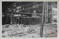 Vue de la batterie Pitts côté aciérie. A remarquer le mauvais état du blindage et de la voie de strippage.