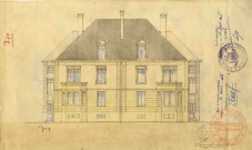 PLAN DE LA FACADE D'UNE MAISON SITUEE RUE DE L'ECOLE DES MINES