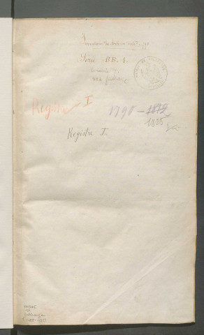 Registre de délibérations (5 juillet 1787 - 6 février 1826)