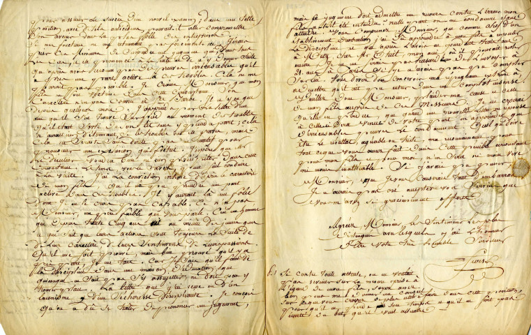 Lettre du principal Stock du Collège de Thionville adressée à M. Barral, professeur de chimie, pour la défense de son fils qui est à l'Institut Sainte Barbe de Paris.