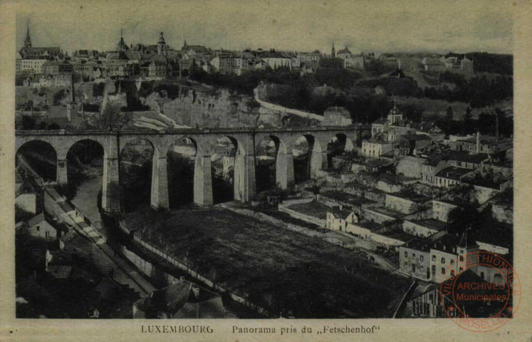 Luxembourg. Panorama pris du 'Fetschenhof'.