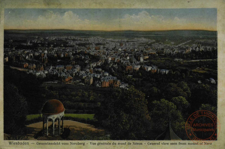 Vue générale du Mont Néron.Wiesbaden.