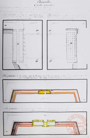 [Plans particuliers des bastions, courtines et souterrains du couronné de Yutz]