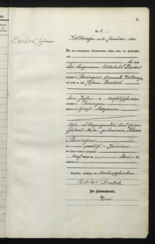 Registre d'état civil décès (1900-1909)