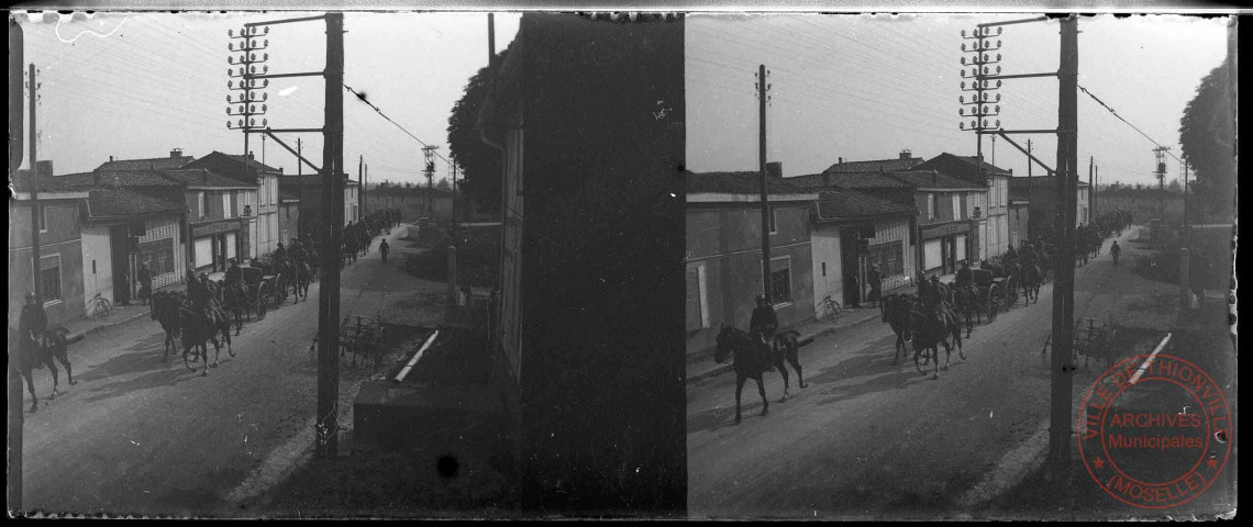 Congrès Pompiers le 07/04/1935 - Défilé dans Saint-Rémy en Bouzemont (51)