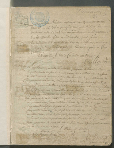 État civil : registre de naissances, mariages, décès (1805-1806)